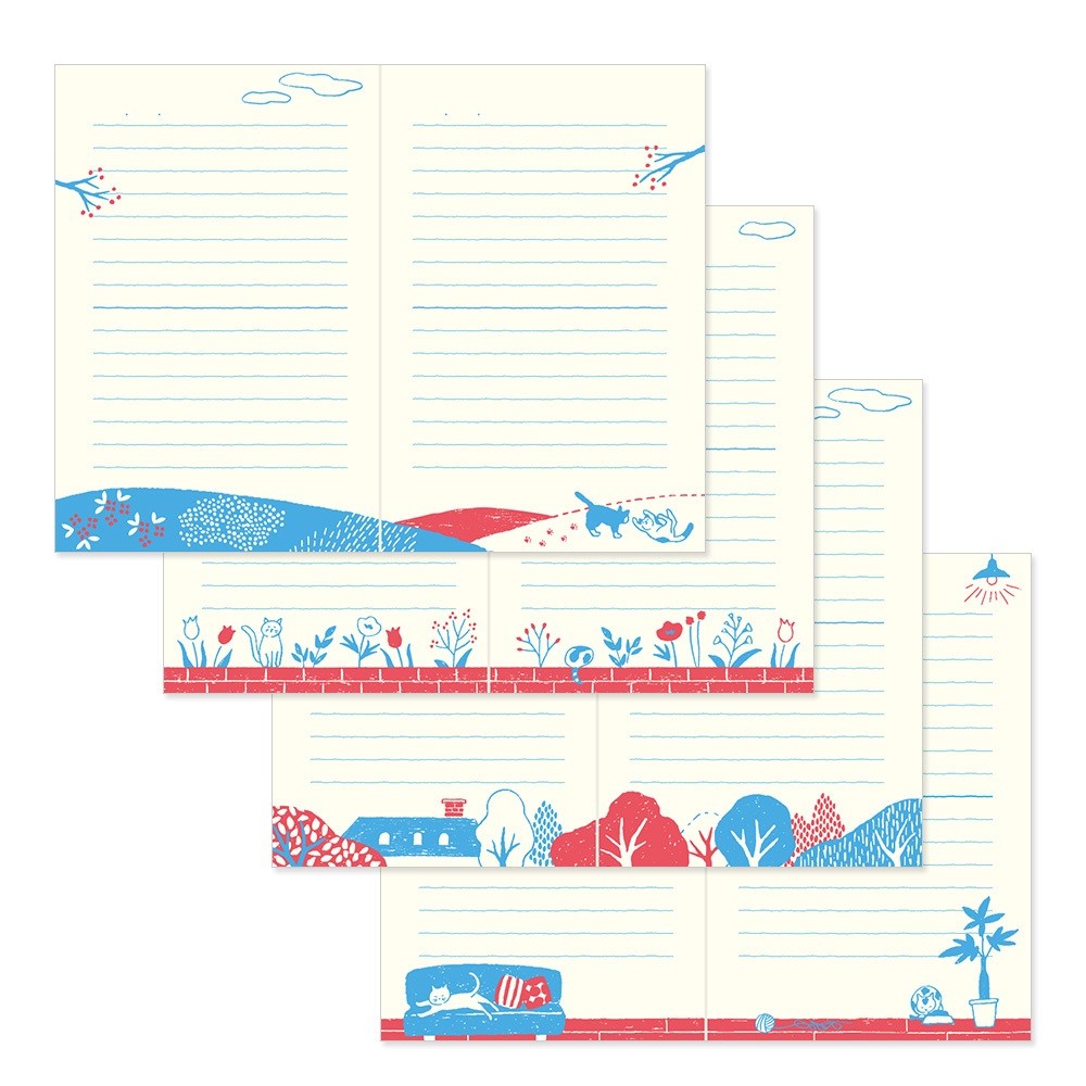 Pamiętnik z haftowaną zakładką Midori | Kot