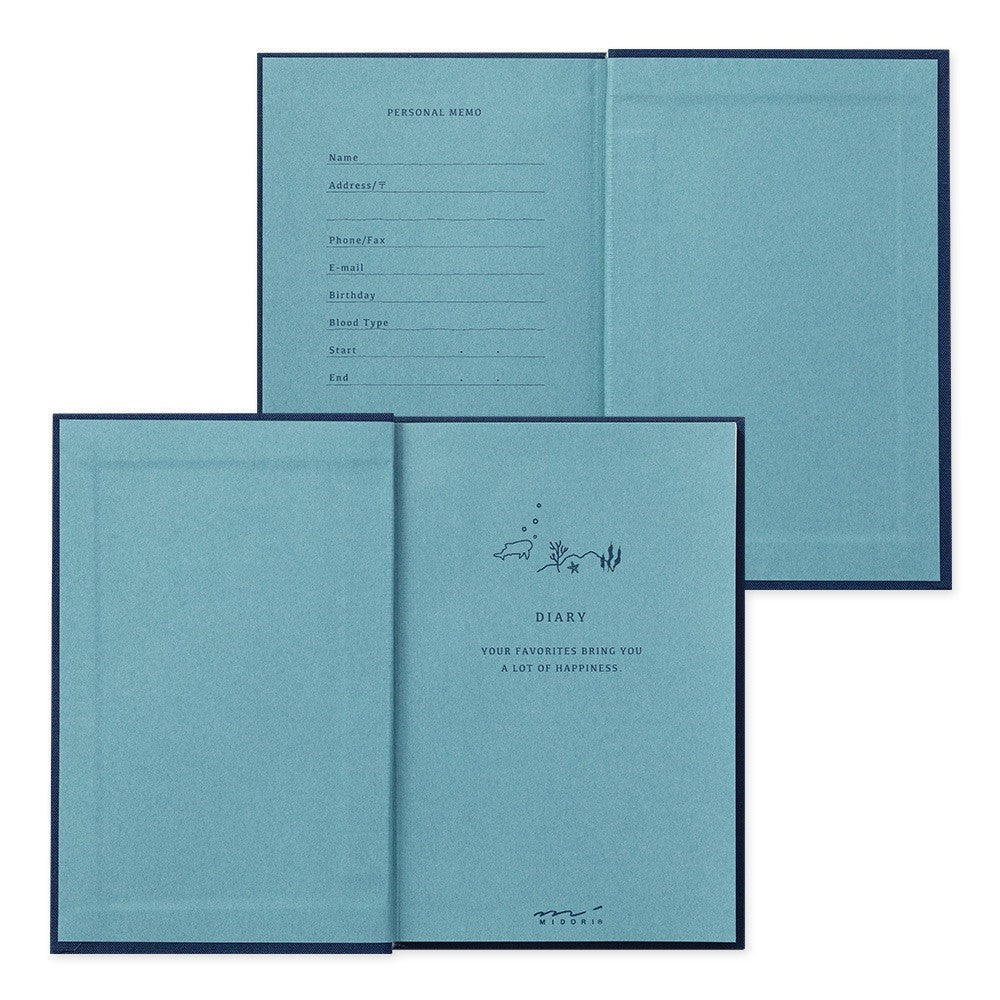 Pamiętnik z haftowaną zakładką Midori | Rekin