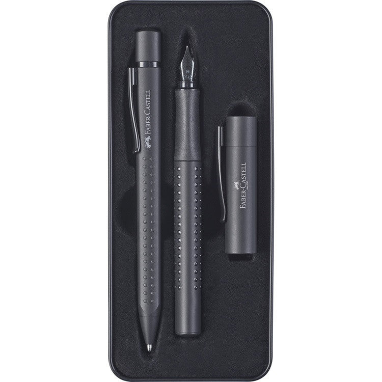 Zestaw prezentowy Faber-Castell Grip 2010 All Black - Pióro wieczne i długopis