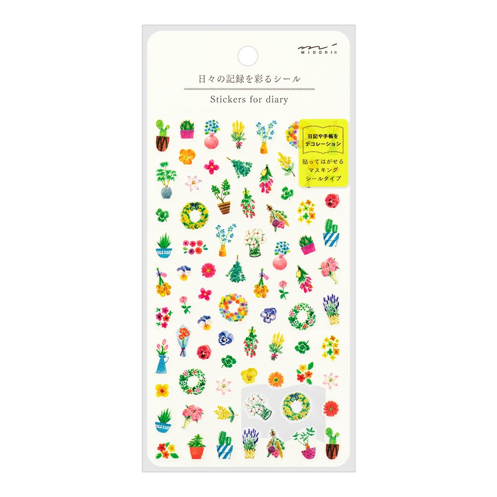 Naklejki Midori Stickers for Diary | Kwiaty