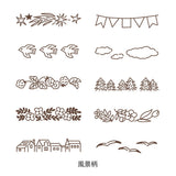 Pieczątka Midori Paintable Stamp Soft Color Brązowa | Krajobrazy