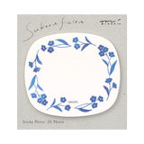 Karteczki samoprzylepne Midori Sakura Fusen Transparentne | Niebieskie kwiaty