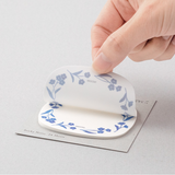 Karteczki samoprzylepne Midori Sakura Fusen Transparentne | Niebieskie kwiaty