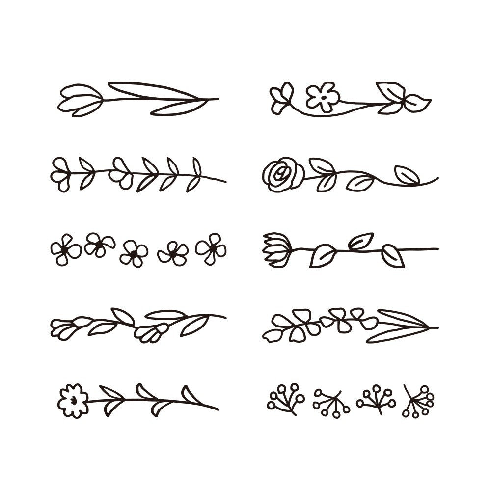 Pieczątka Midori Paintable Stamp | Kwiaty