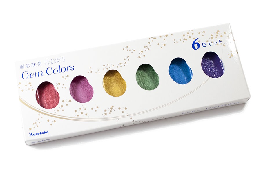 Farby akwarelowe Kuretake Gansai Tambi Gem Colors 6 sztuk