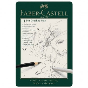 Ołówki grafitowe z akcesoriami Faber-Castell 11 Pitt Graphite Matt