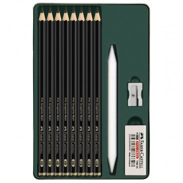 Ołówki grafitowe z akcesoriami Faber-Castell 11 Pitt Graphite Matt