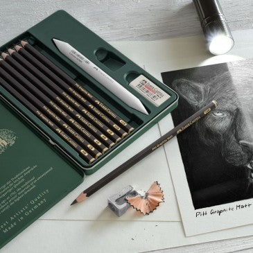 Ołówki grafitowe z akcesoriami Faber-Castell 11 Pitt Graphite Matt