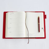 Skórzana Okładka na Kalendarz 5-letni Hobonichi A5 Large Czerwona