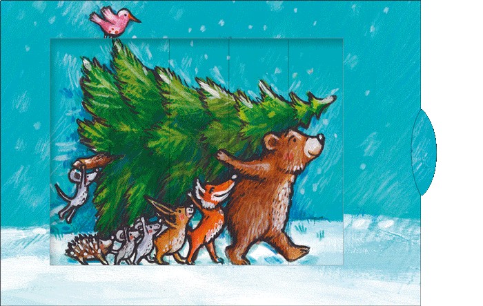 Kartka okolicznościowa Curiosi  | Zwierzęta przy Choince