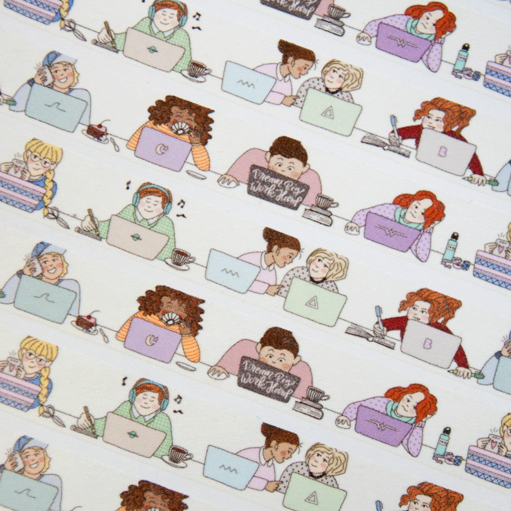 Taśma washi Willwa | Z laptopem w kawiarni