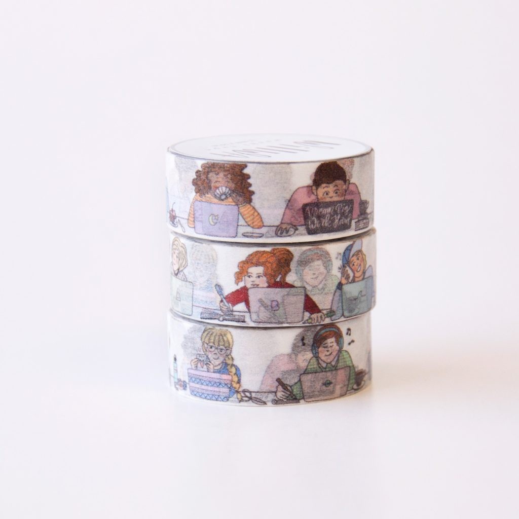 Taśma washi Willwa | Z laptopem w kawiarni