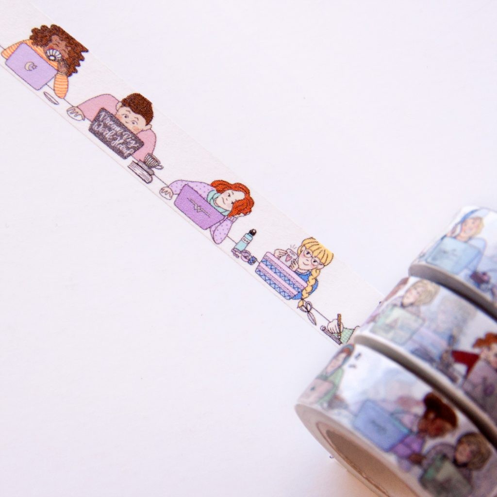 Taśma washi Willwa | Z laptopem w kawiarni