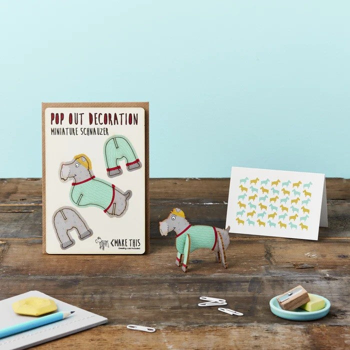 Kartka Pop Out Card Decoration | Schnauzer miniaturka