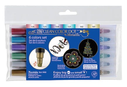 Zestaw metalicznych pisaków Kuretake Clean Color Dot Metallic