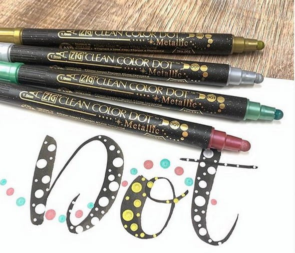 Zestaw metalicznych pisaków Kuretake Clean Color Dot Metallic