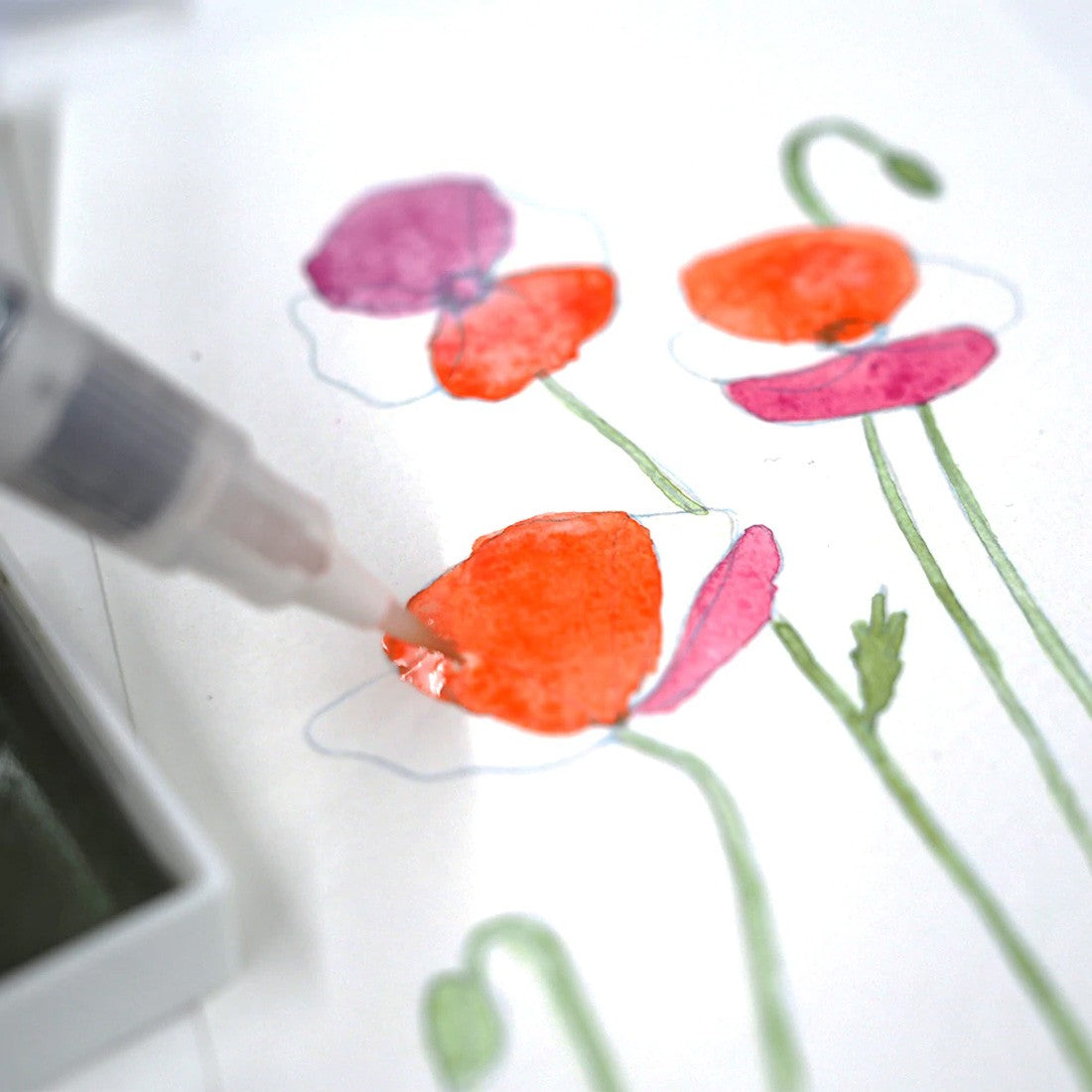 Zestaw do malowania Kuretake Exploring Watercolor Glazing