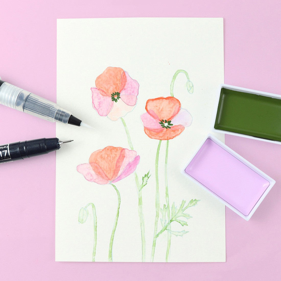 Zestaw do malowania Kuretake Exploring Watercolor Glazing