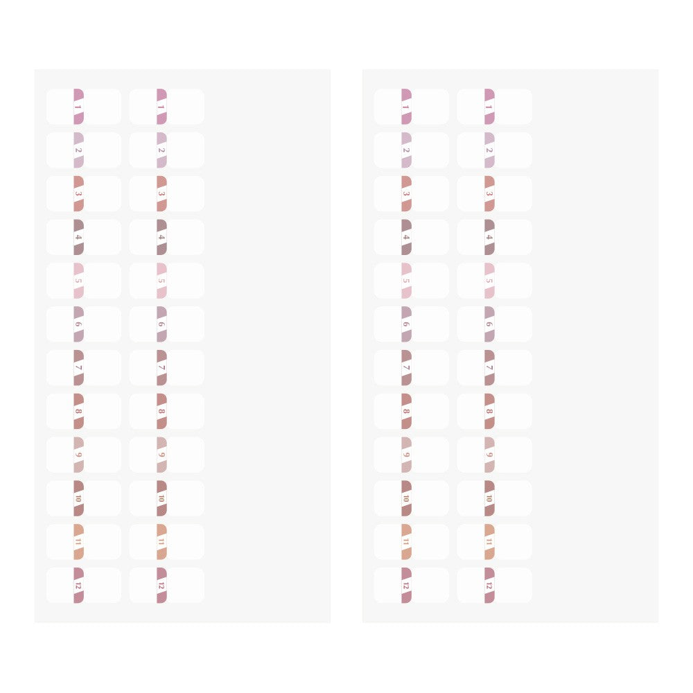 Naklejki indeksujące Midori Chiratto | Różowe numery