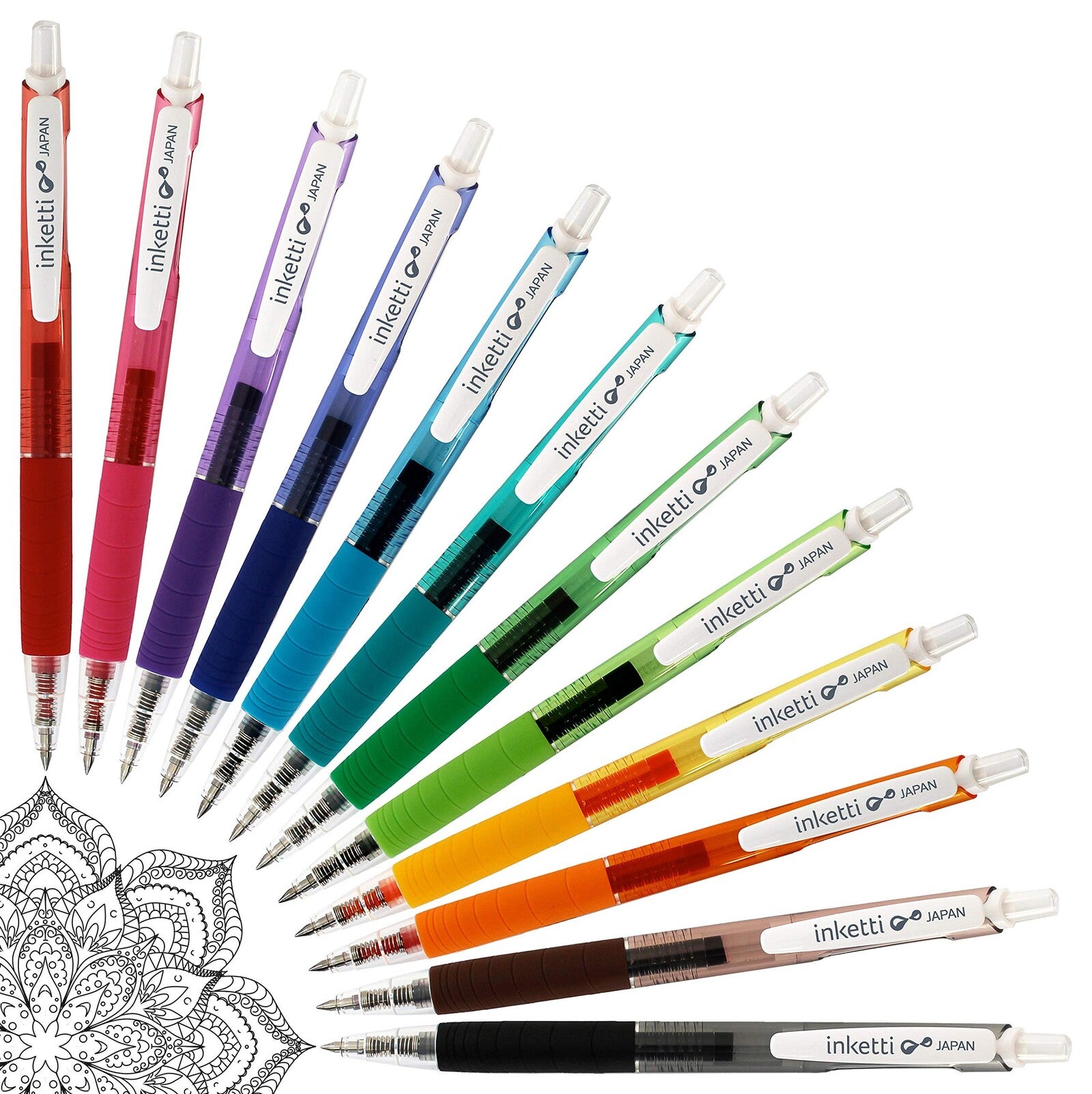 Penac Inketti – zestaw automatycznych długopisów żelowych 12 kolorów