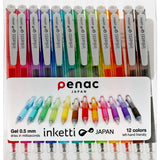 Penac Inketti – zestaw automatycznych długopisów żelowych 12 kolorów