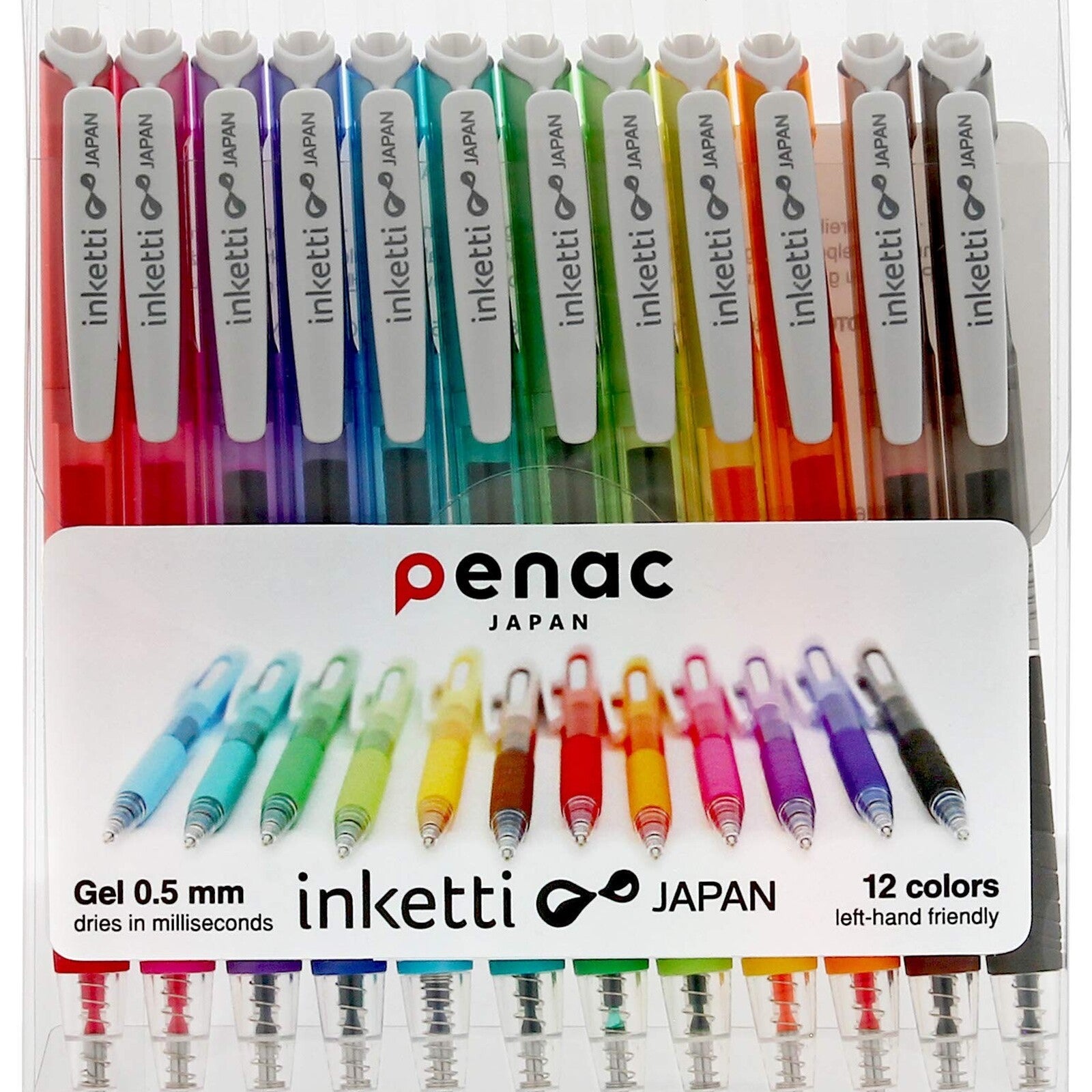 Penac Inketti – zestaw automatycznych długopisów żelowych 12 kolorów
