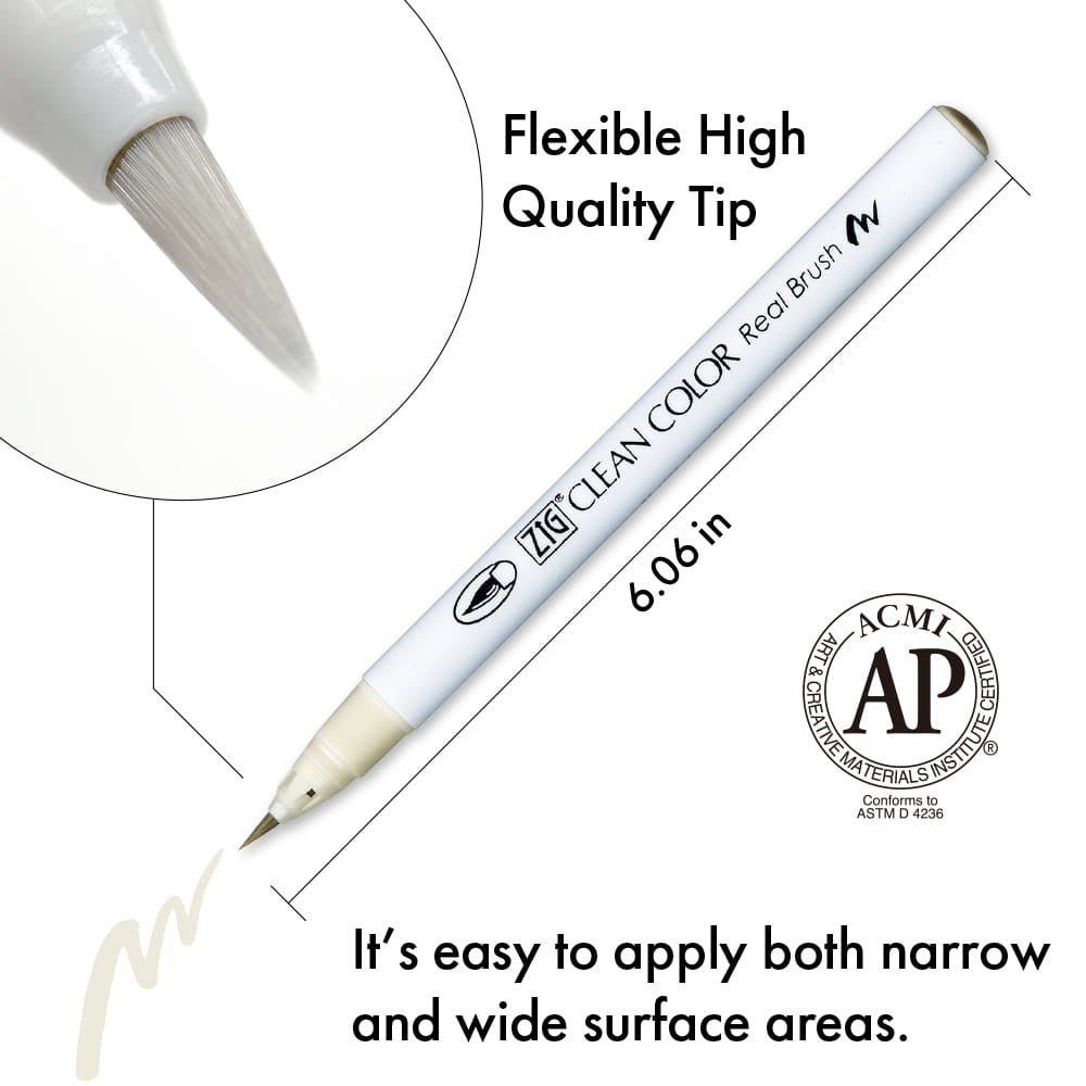 Zestaw Brush Penów Kuretake Zig Clean Color Real Brush Warm Gray