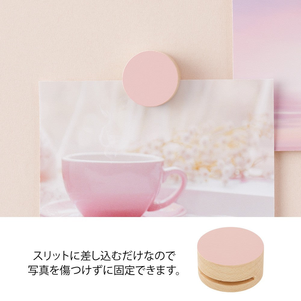 Drewniane klipsy Midori | Różowe