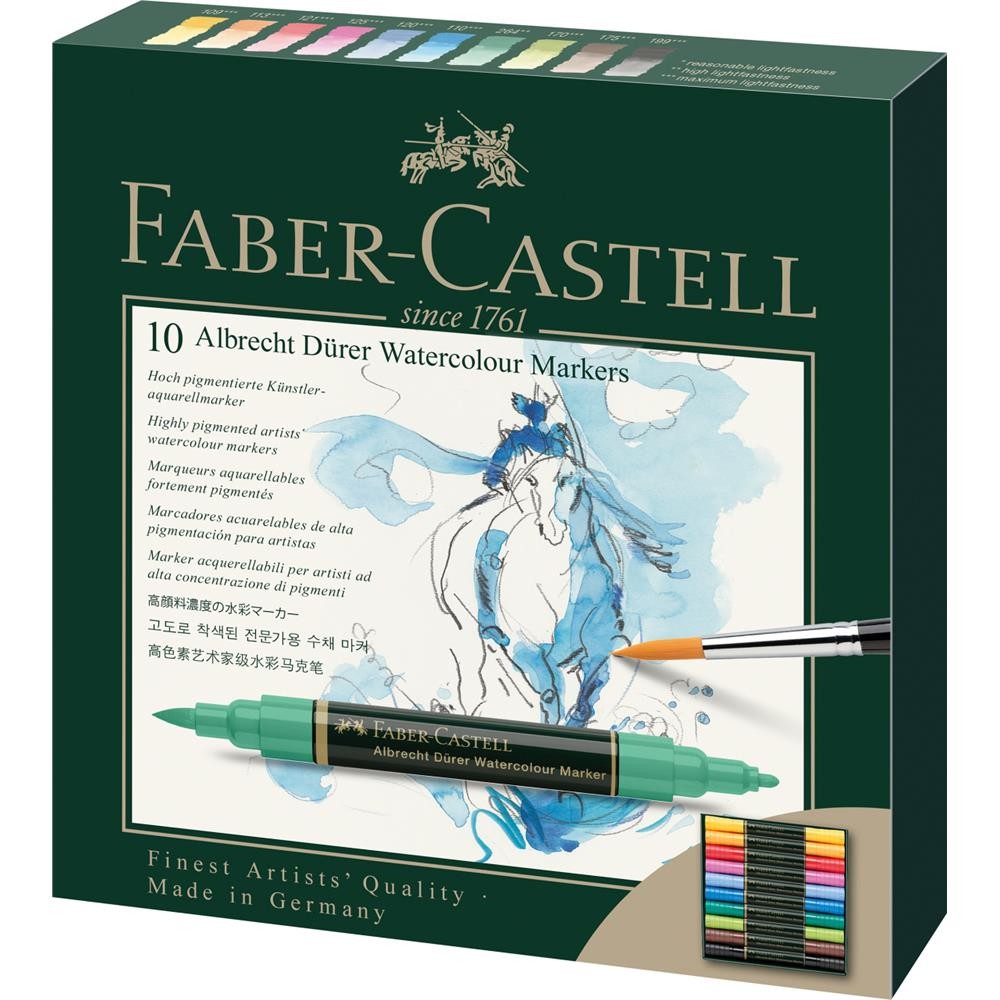 Pisaki Akwarelowe Faber-Castell Dwustronne | 10 sztuk