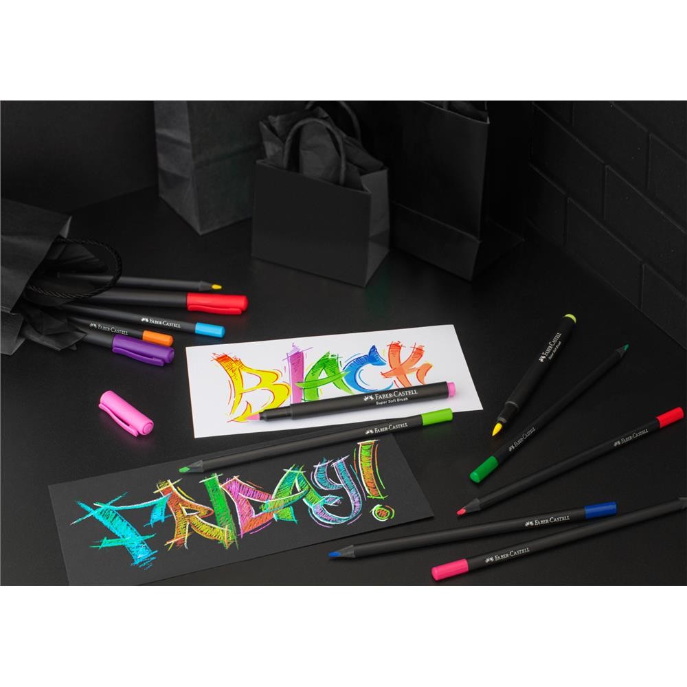 Pisaki Pędzelkowe Faber-Castell Black Edition| 20 sztuk