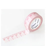 Taśma ICONIC Masking Tape | Różowa linijka z sercami