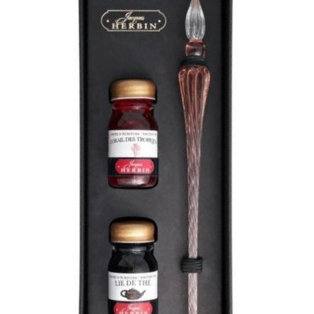 Zestaw do kaligrafii J. Herbin | Koralowy