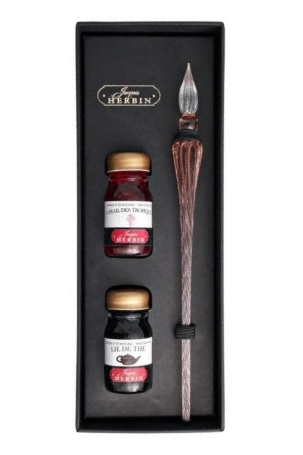 Zestaw do kaligrafii J. Herbin | Koralowy