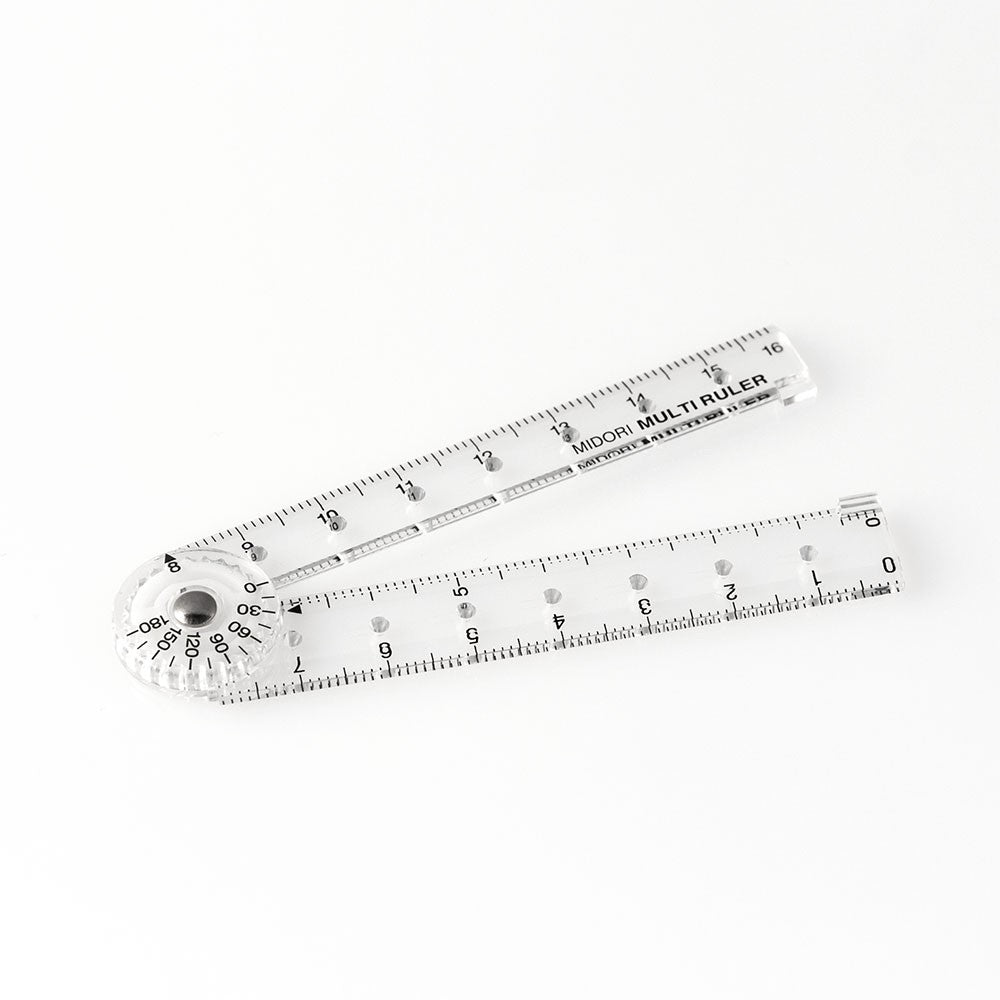 Składana linijka Midori plastikowa 16 cm | Transparentna | A