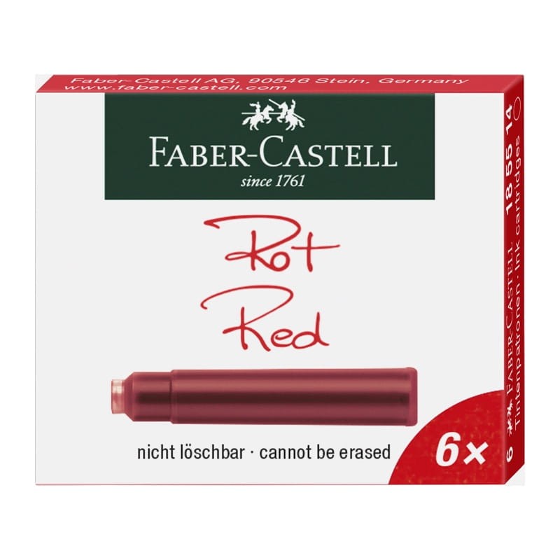 Naboje Faber-Castell Czerwone 6 sztuk
