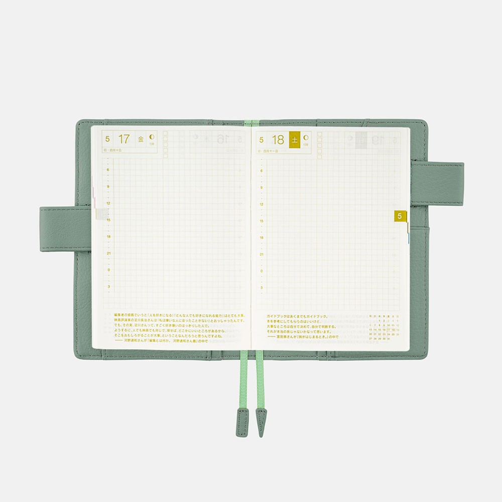 Okładka na kalendarz Hobonichi Techo A6 | Leather: Water Green
