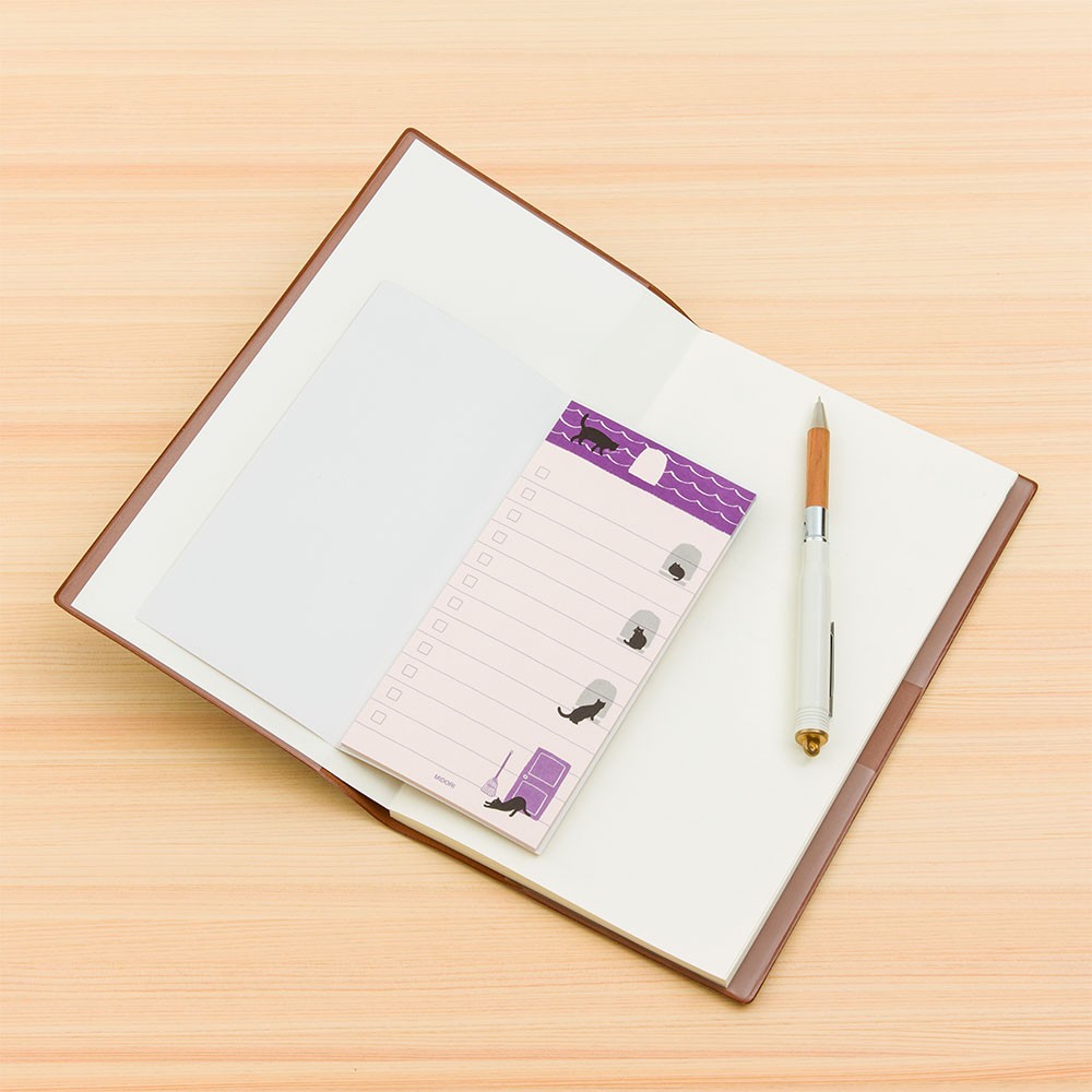 Karteczki samoprzylepne Midori To Do Memo Pad Koty | Fioletowy