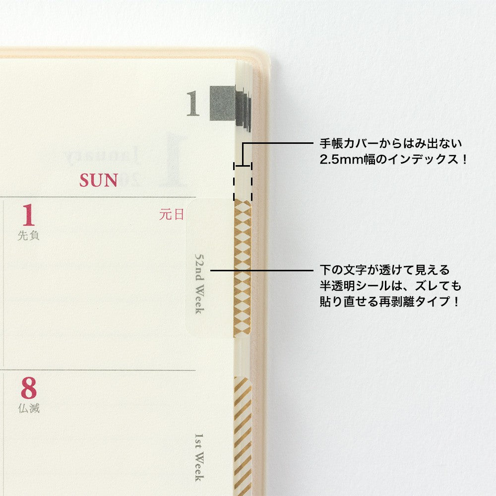 Naklejki indeksujące Midori Chiratto | Złote