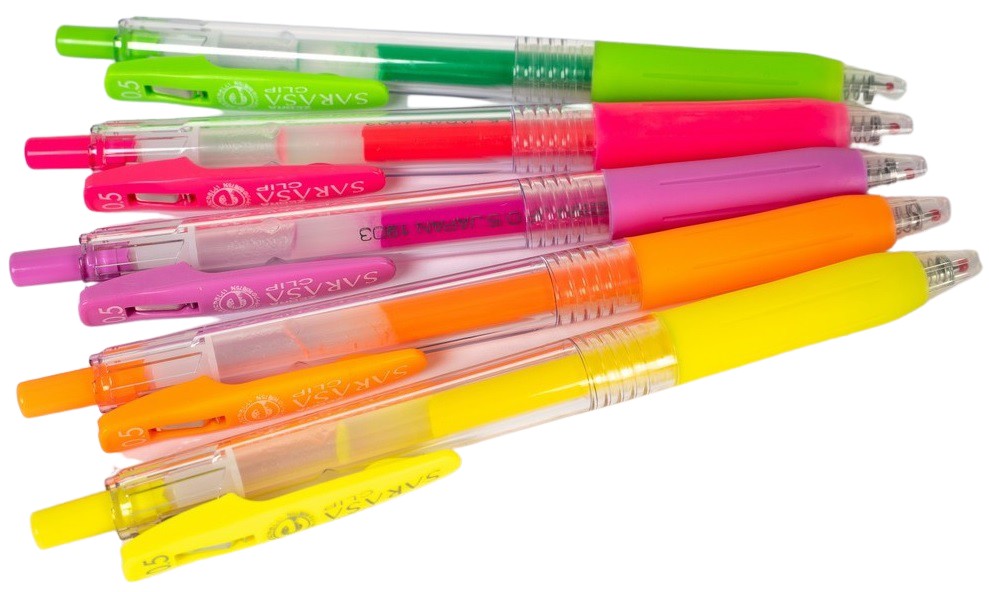 Zestaw długopisów żelowych SARASA Zebra | Neon Color 5 szt.
