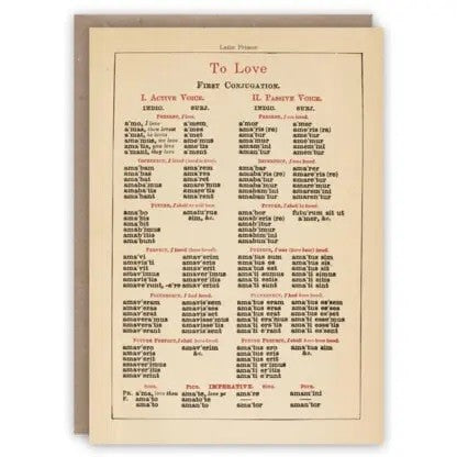 Kartka okolicznościowa | Łacińska odmiana Miłości