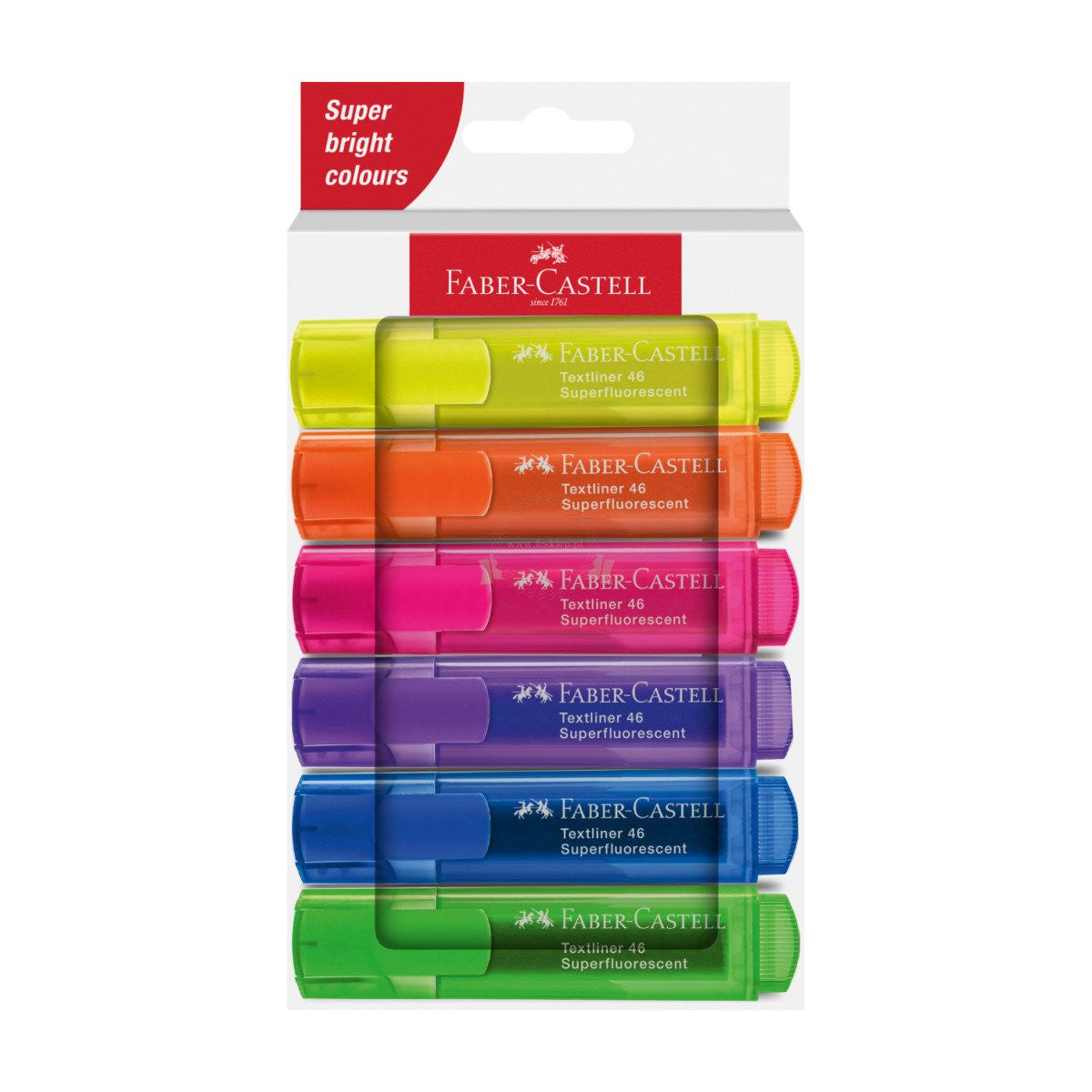 Zakreslacze neonowe Faber-Castell | 6 sztuk