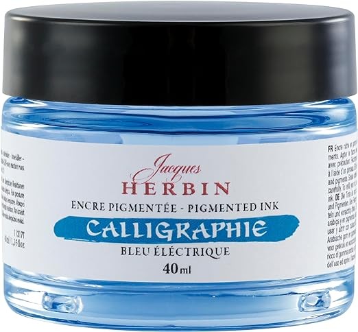 Tusz pigmentowy do kaligrafii J. Herbin 40 ml | Elektryczny niebieski