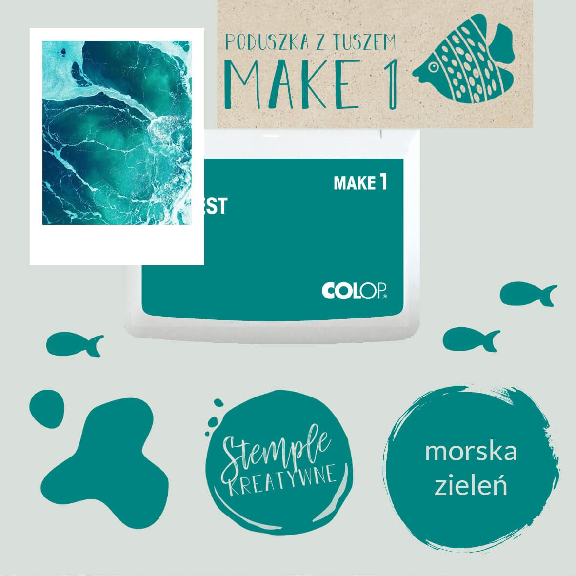 Poduszka do pieczątek | Morska Zieleń