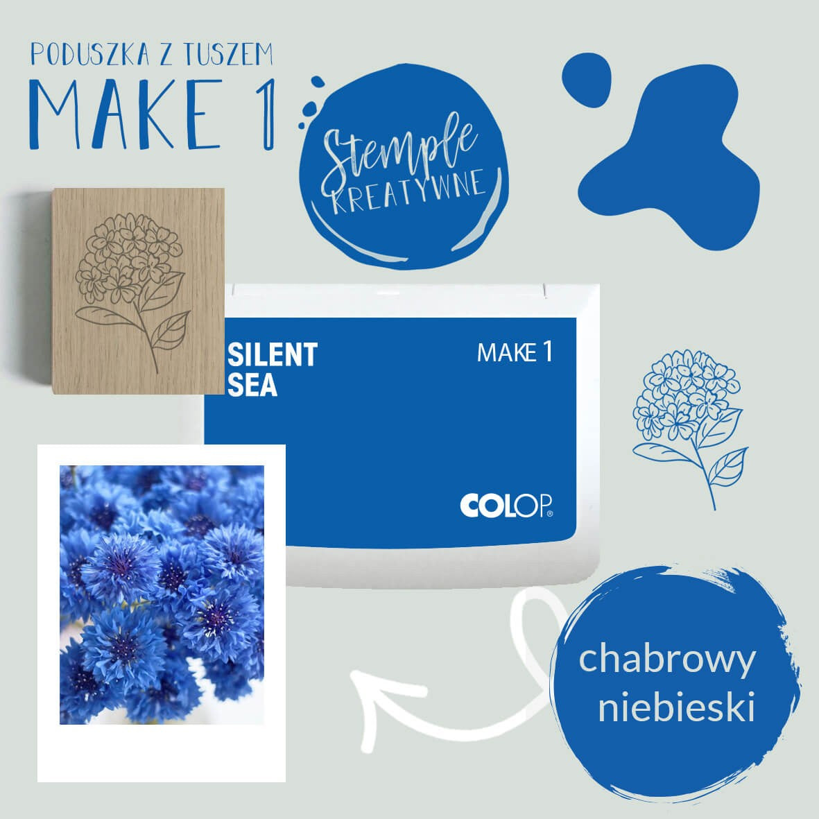 Poduszka do pieczątek | Chabrowy Niebieski