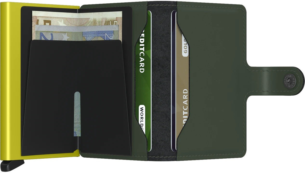 Portfel SECRID Miniwallet Matte | Zielono-limonkowy