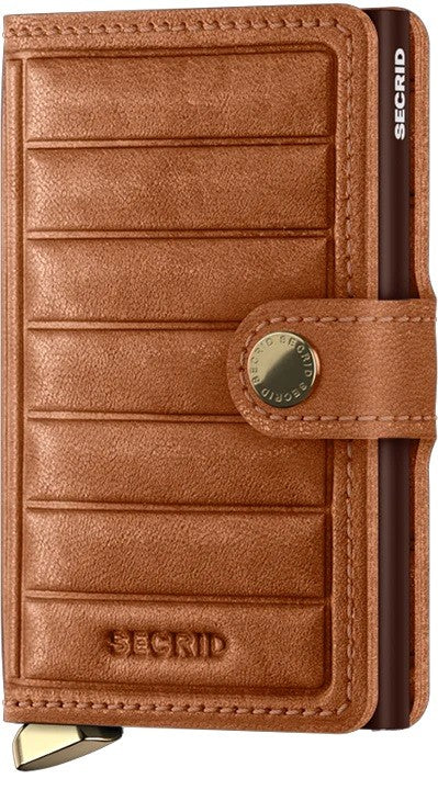 Portfel SECRID Premium Miniwallet Emboss Lines | Cognac