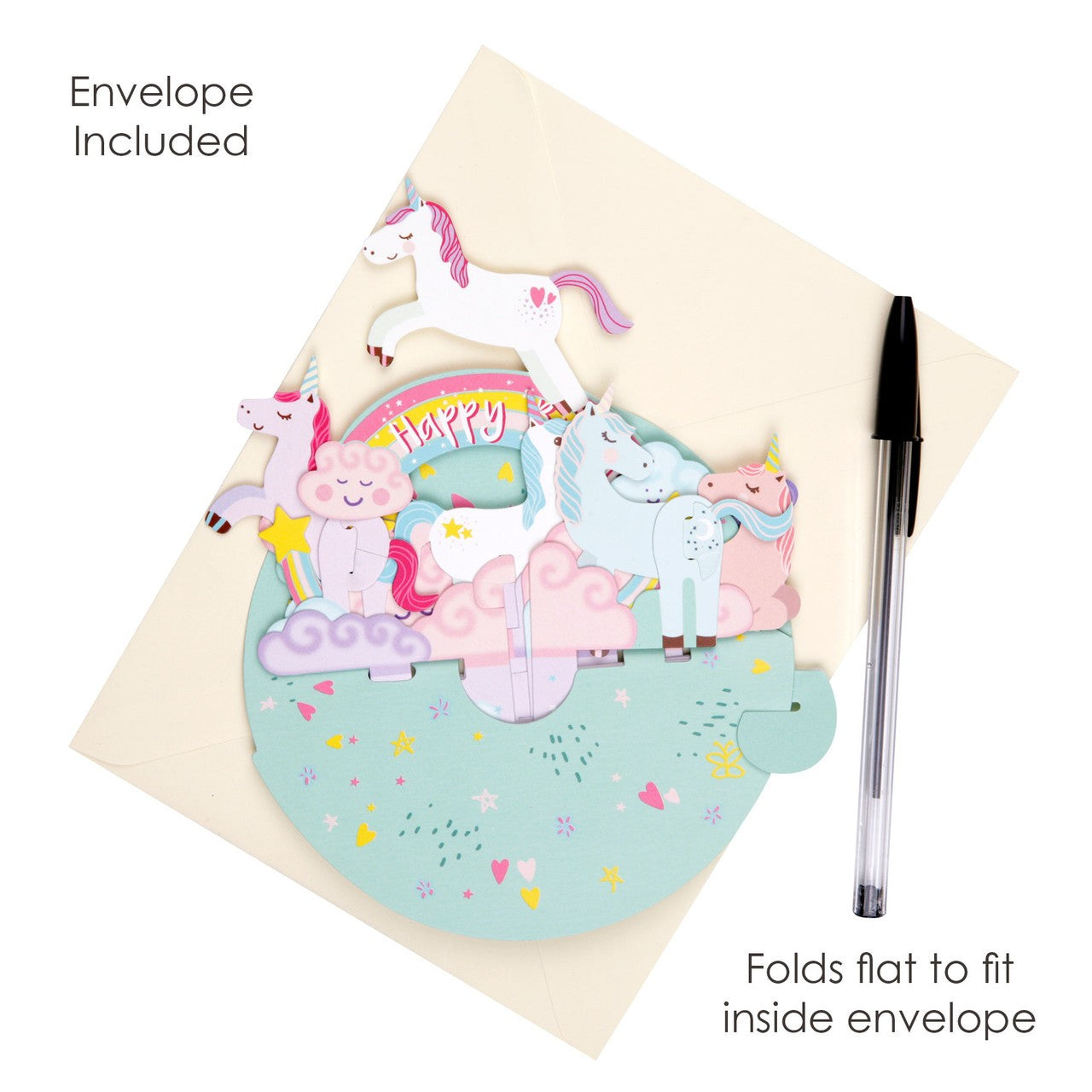 Kartka okolicznościowa Santoro  Pirouettes | Urodzinowy Jednorożec