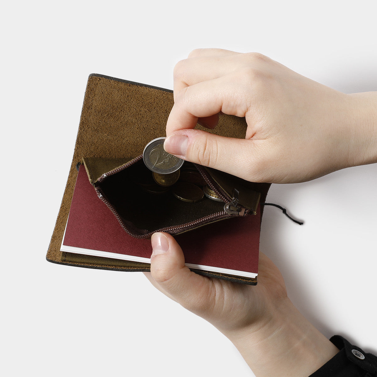 Wkład do Traveler's Notebook Passport Size Kieszonka na Zamek | Oliwkowa