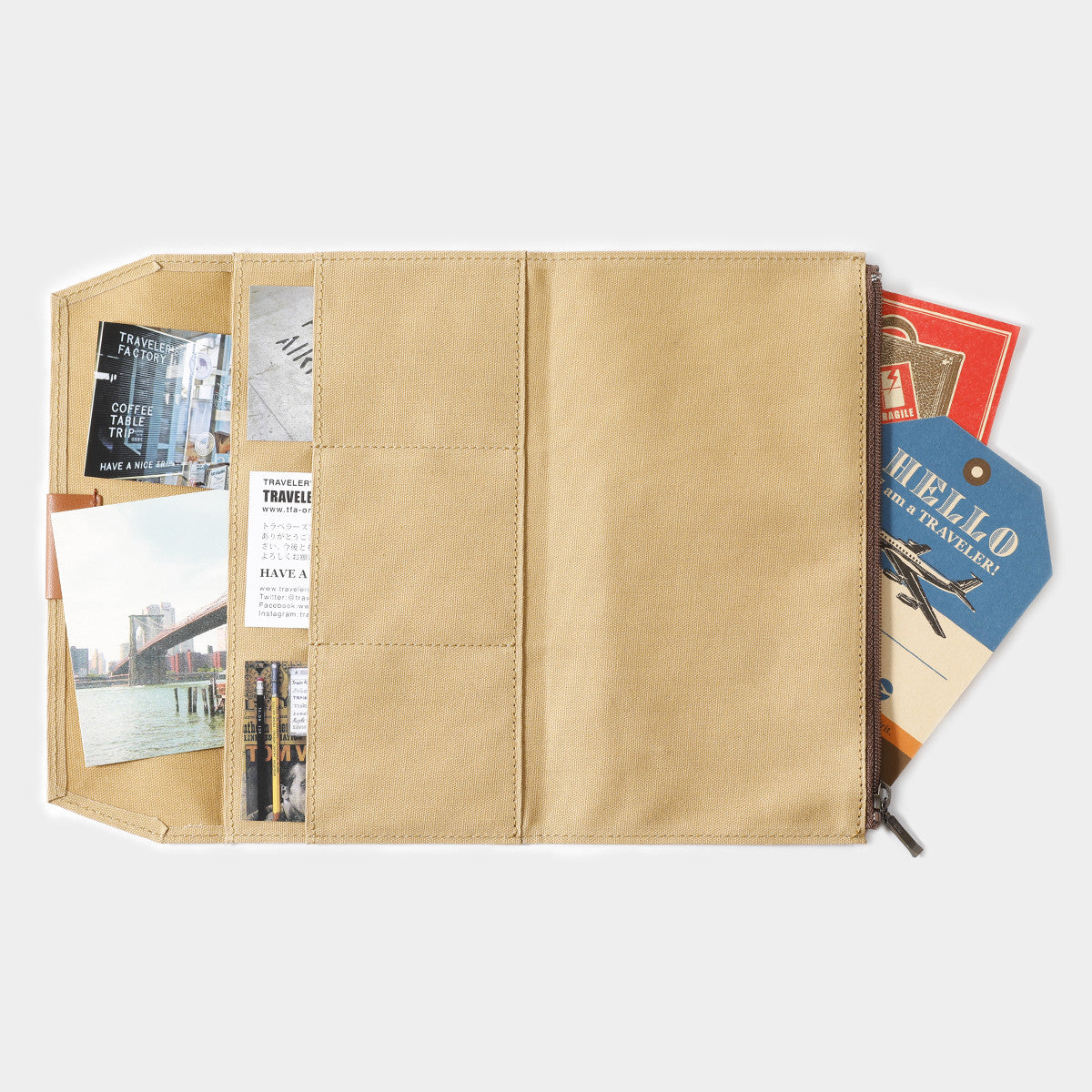 Wkład do Traveler's Notebook Kieszonka na Zamek | Beżowa