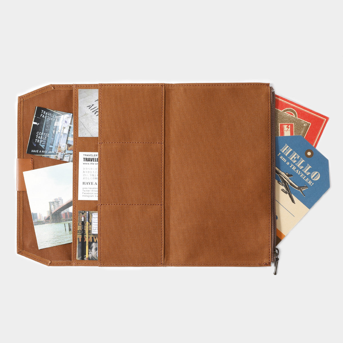 Wkład do Traveler's Notebook Kieszonka na Zamek | Brązowa